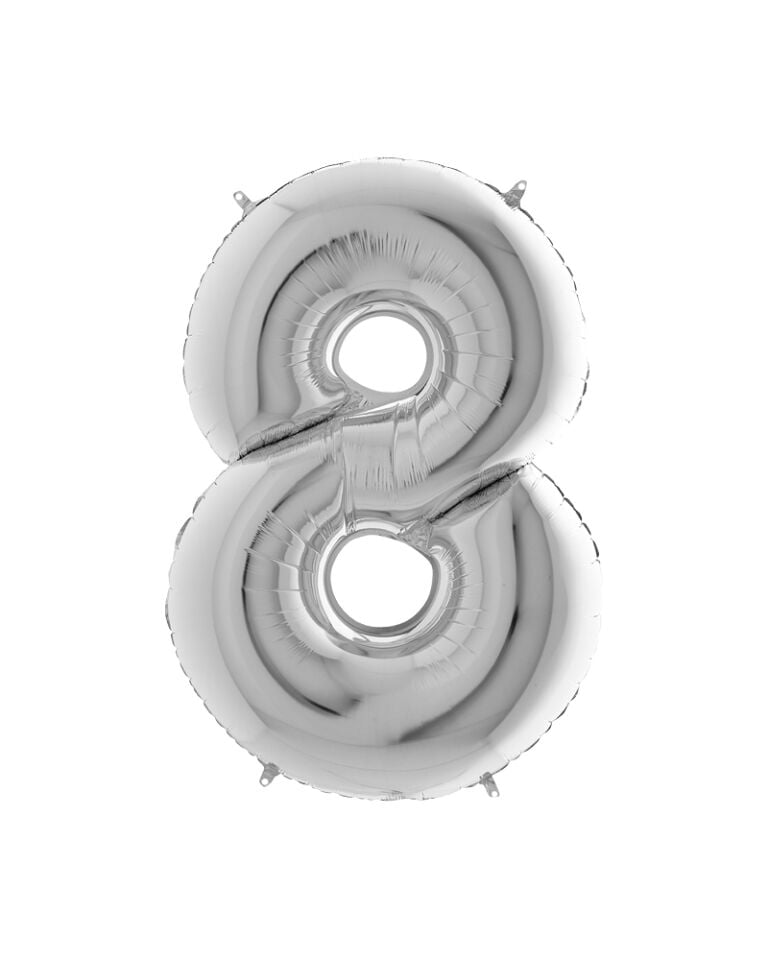 Rakam Folyo Balon 40'' (100cm) Silver 8