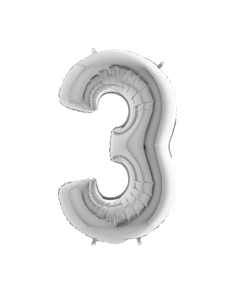 Rakam Folyo Balon 40'' (100cm) Silver 3